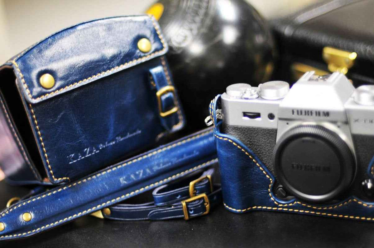 Fujifilm X T20 Leather Camera Case - Blue